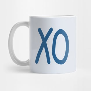 Kiss and hug XO in blush and denim blue Mug